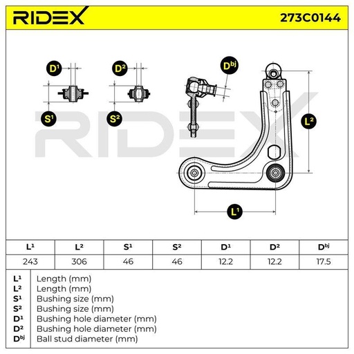Control/Trailing Arm, wheel suspension