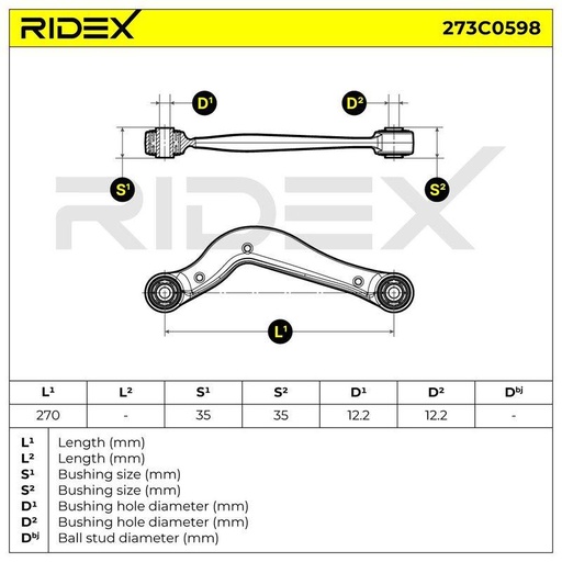 Control/Trailing Arm, wheel suspension