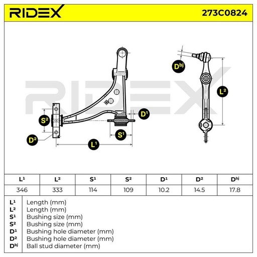 Control/Trailing Arm, wheel suspension