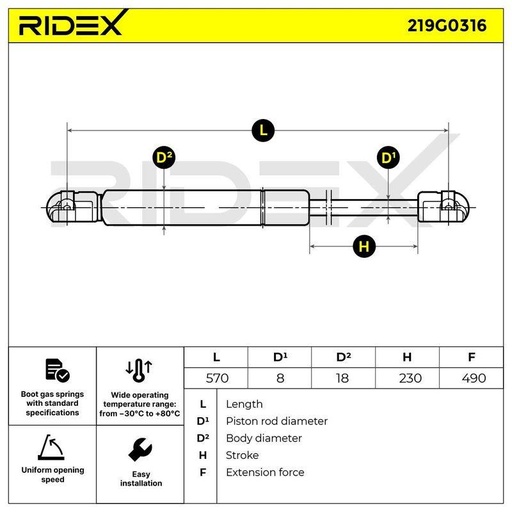 Gas Spring, boot/cargo area