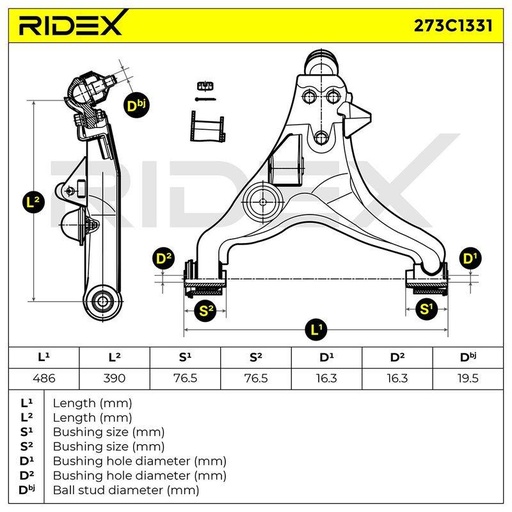 Control/Trailing Arm, wheel suspension