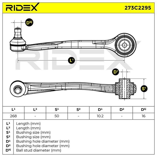 Control/Trailing Arm, wheel suspension