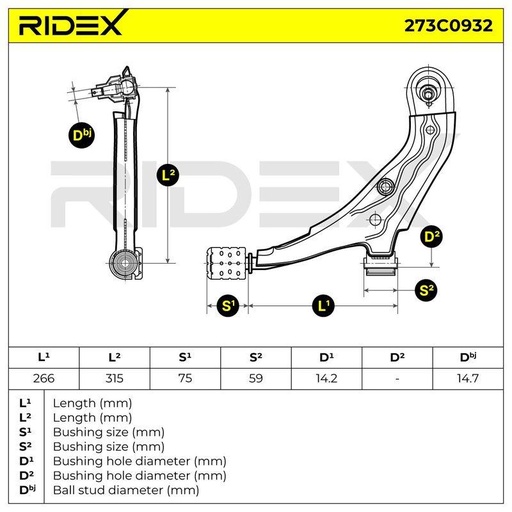 Control/Trailing Arm, wheel suspension