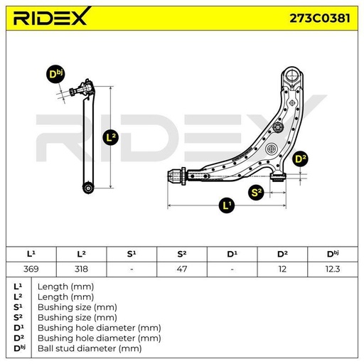 Control/Trailing Arm, wheel suspension