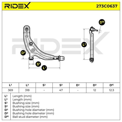 Control/Trailing Arm, wheel suspension
