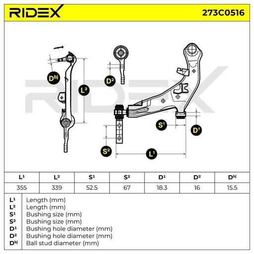 Control/Trailing Arm, wheel suspension