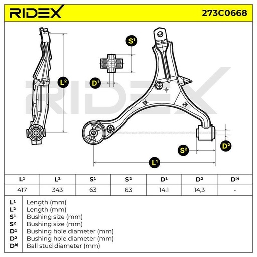 Control/Trailing Arm, wheel suspension