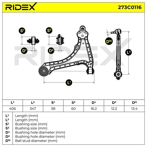 Control/Trailing Arm, wheel suspension