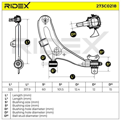 Control/Trailing Arm, wheel suspension