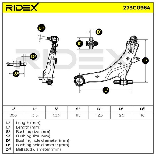 Control/Trailing Arm, wheel suspension