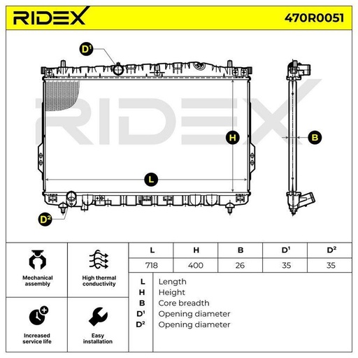 Radiator, engine cooling