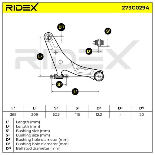 Control/Trailing Arm, wheel suspension