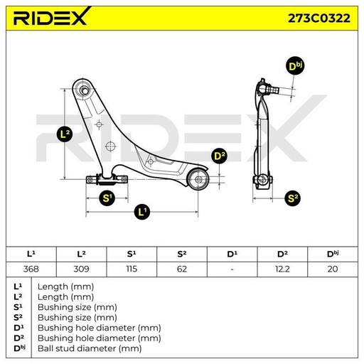 Control/Trailing Arm, wheel suspension