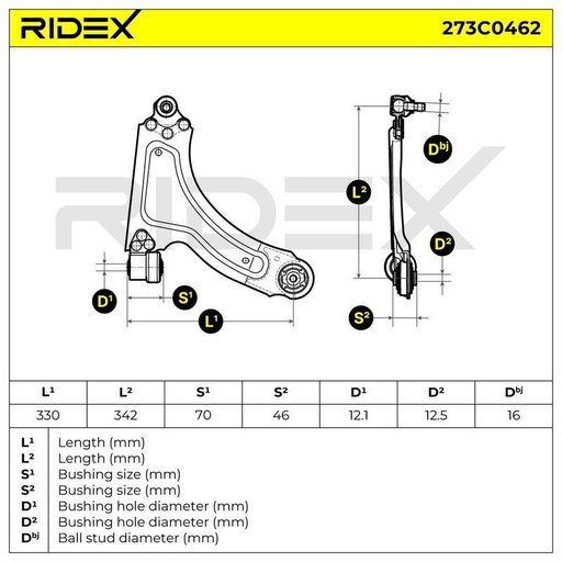 Control/Trailing Arm, wheel suspension