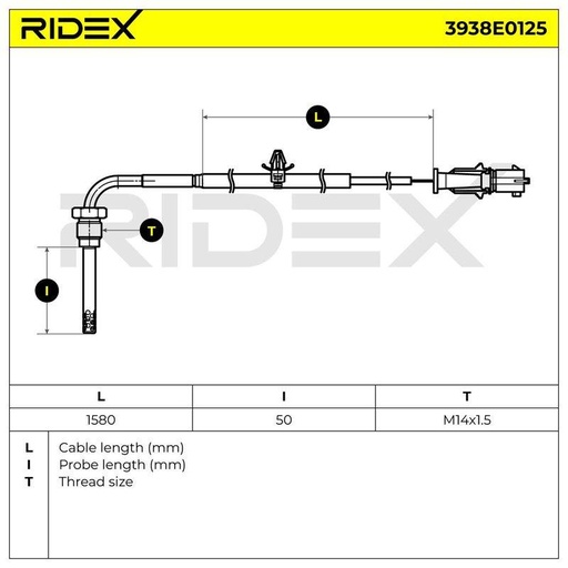 Sensor, exhaust gas temperature