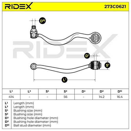 Control/Trailing Arm, wheel suspension